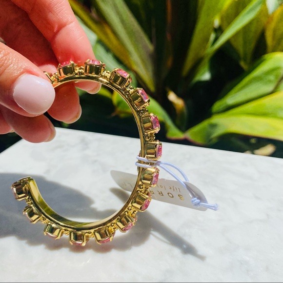 Sorrelli Riveting Romance Cuff Bracelet in pink and gold NWT - Picture 10 of 17